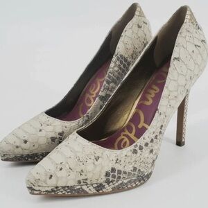 Sam Edelman Beige Snake Print Heels